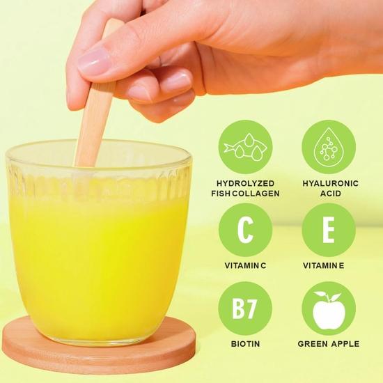 Пищевая добавка Carbamide Forte Морской коллаген в порошке - для кожи Порошок рыбного коллагена для женщин и мужчин - 200 грамм порошка - Вкус зеленого яблока