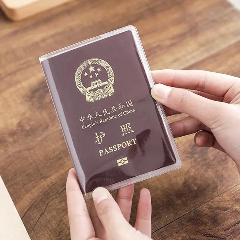 1-6PCS Passport Protective Cover Transparent Frosted, PVC Material Waterproof Document Case