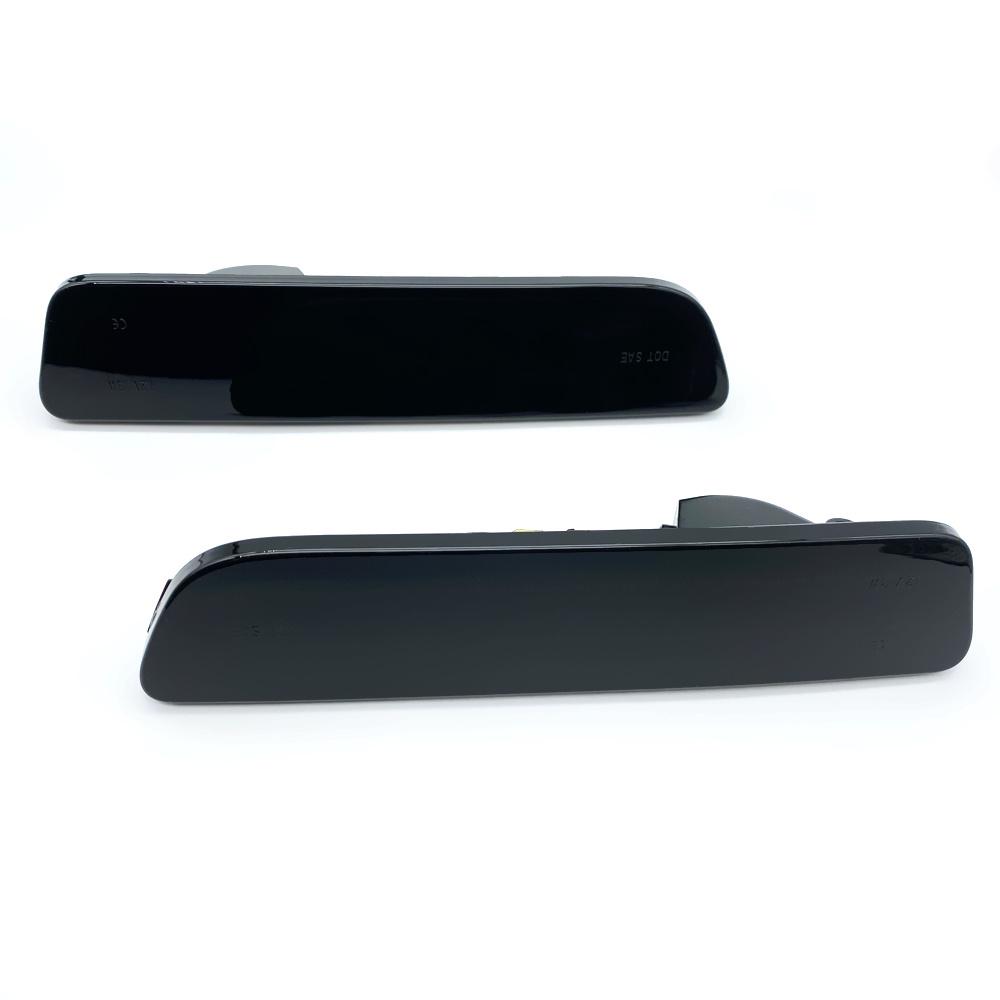 For 2005-2009 Ford Mustang Smoked Led Rear Bumper Side Marker Light Red Lamp