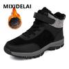 Брендовые Модные Зимние Мужские Ботинки Супер Теплые Меховые Мужские Снежные Ботинки Уличные Нескользящие Резиновые Ботинки для Пешего Туризма Водонепроницаемые Мужские Ботильоны