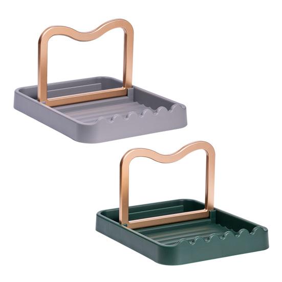 Устойчивая подставка для кастрюль с крышкой, противоскользящая практичная полка для посуды, держатель для хранения столовых приборов