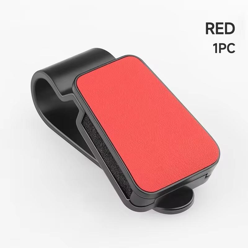 Car Glasses Holder Universal Car Visor Sunglasses Holder Clip Leather Eyeglasses Hanger and Ticket Card Clip Eyeglasses Mount