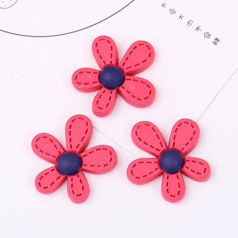 DIY Resin Five-Petal Flower Accessories for Hair and Phone Case Decoration