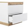 Wood Grain Nightstand with 2 Drawers Spacious Desktop Strong Load-bearing Small Side Table Nightstand Bedroom