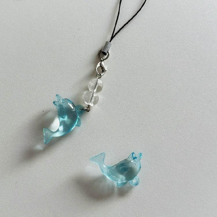 Элегантный брелок-подвеска для телефона в виде синего дельфина, персонализированный аксессуар для ключей