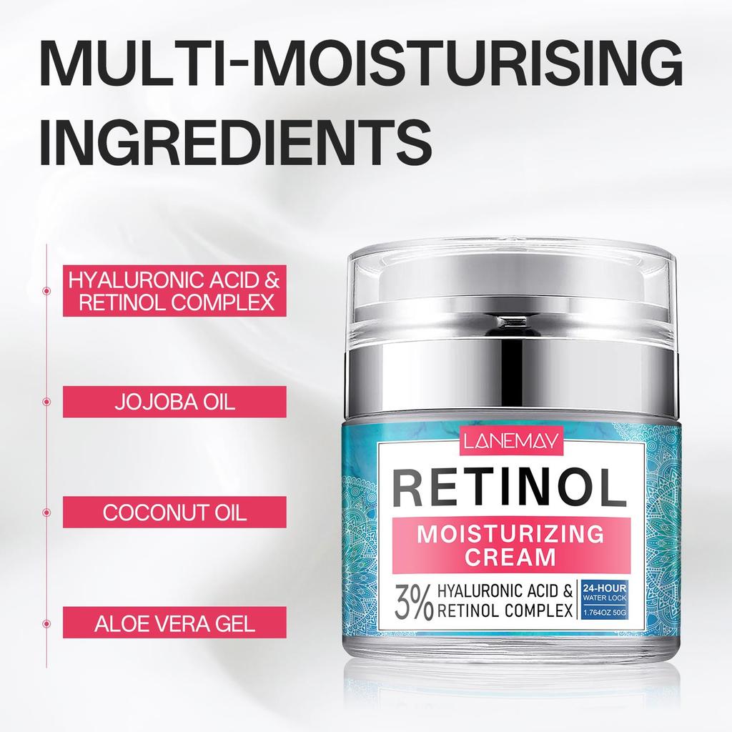 Увлажняющий крем с ретинолом-24 часа глубокого увлажнения-Уменьшает морщины-Подходит для всех типов кожи, 50 г