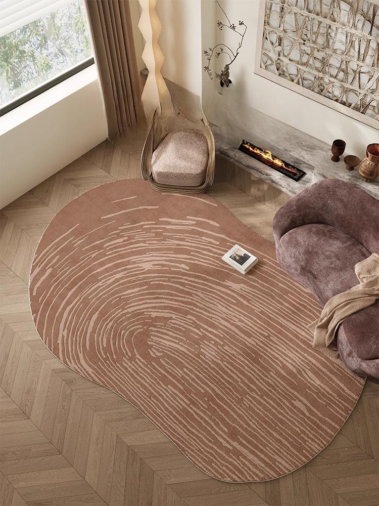 Irregular Shape Carpets for Living Room Thick Plush Study Floor Mat Fluffy Soft Lounge Rug Large Area Bedroom Decor Line Carpet