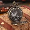 Мужские часы Классические винтажные резные бронзовые карманные часы с цепочкой и ожерельем Винтажные кварцевые часы с подвеской Часы с цепочкой Мужские женские часы