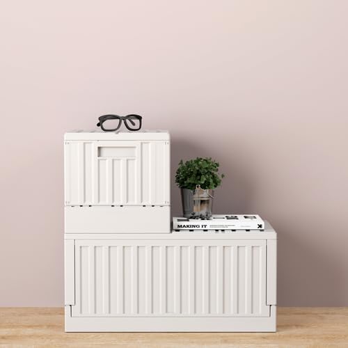 Складной контейнер TRUSCO с крышкой 45 л, белый ящик для хранения, ящик для хранения TCT45-W