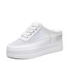 Akexiya Women's Spring Summer Slippers Hollow Breathable Thick Bottom Casual Half Slippers Lazy Shoes Women Little White Shoes