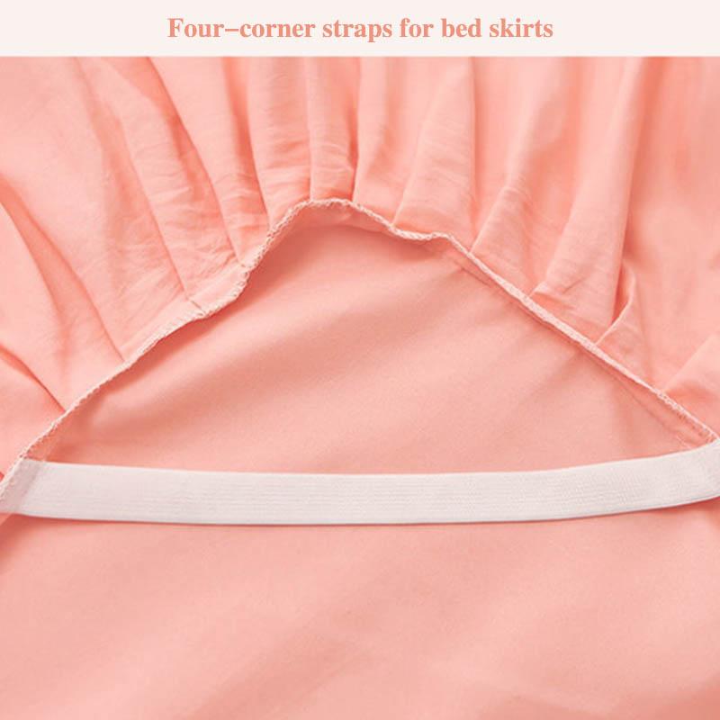 Four-piece Bed Skirt Thick Brushed Korean Style Bed Skirt and Quilt Cover Three-piece Princess Style Bedding