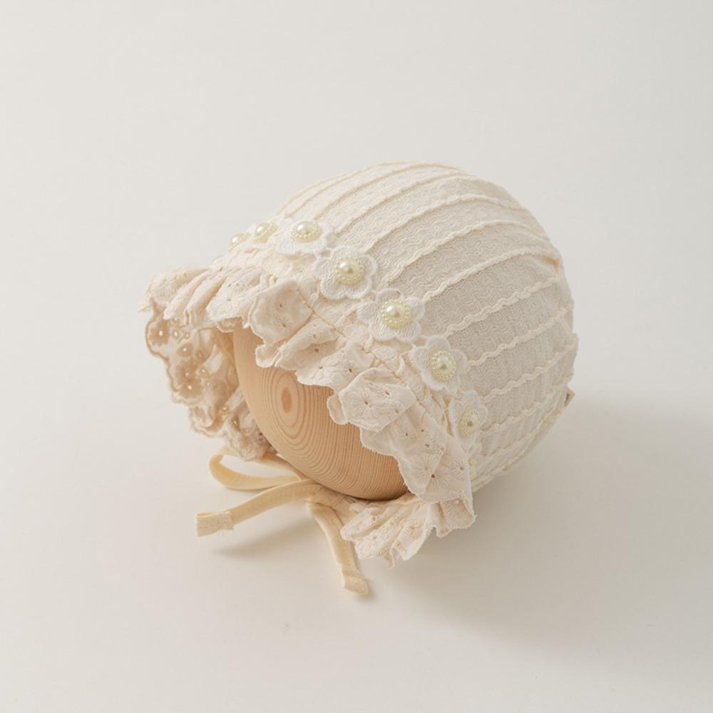Breathable Cotton Ear Protection Fetal Cap Ruffle Baby Bonnet Bonnet 2-24Month Infant