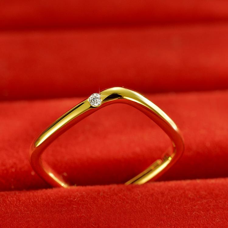 Кольцо квадратное золотое Premium Sense Small Female Simple Ins Cold Wind Ring Квадратное кольцо с бриллиантом