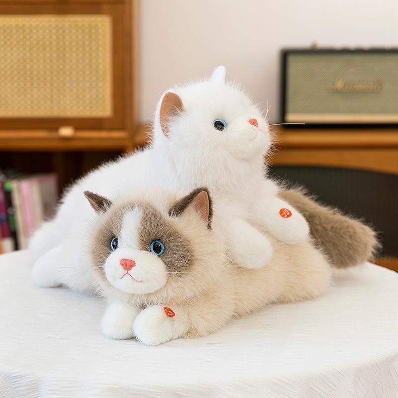 Милая плюшевая игрушка кошка рэгдолл, детская успокаивающая, кукла кошка, милый питомец, украшение для дома, подарок на день рождения