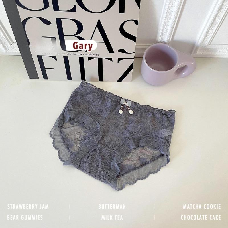 Нижнее белье Sweet Cherry Mesh, женское нижнее белье, летние кружевные треугольные трусы из чистого хлопка с дышащей промежностью и утягивающими трусиками