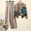 Plus-Size Women's Fashionable Knitted Sweater and Casual Pants Two-Piece Set for Autumn and Winter