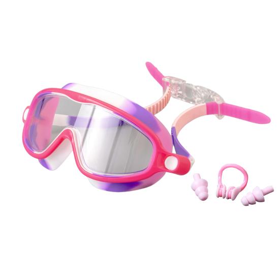 Комплект очков для плавания с широким обзором, противотуманные очки для плавания с зажимом для носа