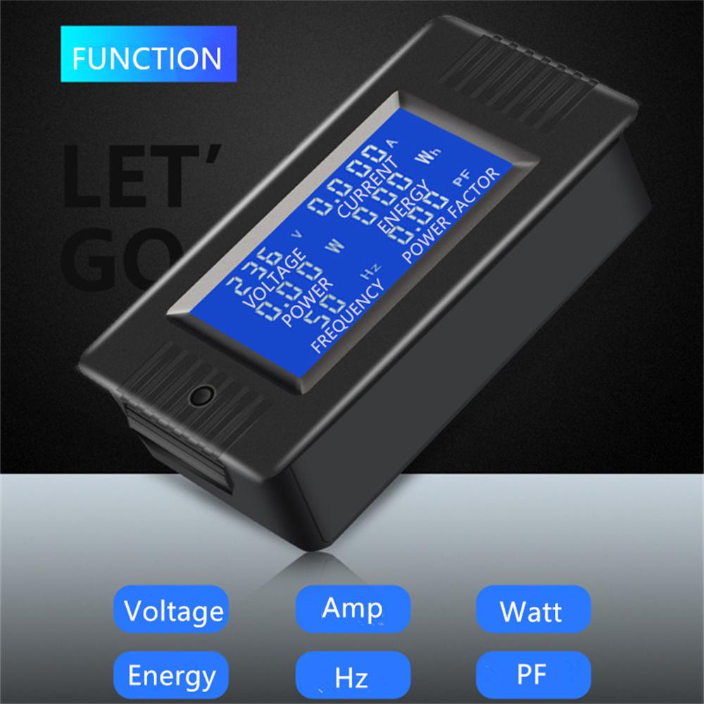 PZEM-022 100A Battery Tester Voltmeter Ammeter Power Voltage Current Impedance Capacity Energy Time Meter Monitor Built-in Shunt