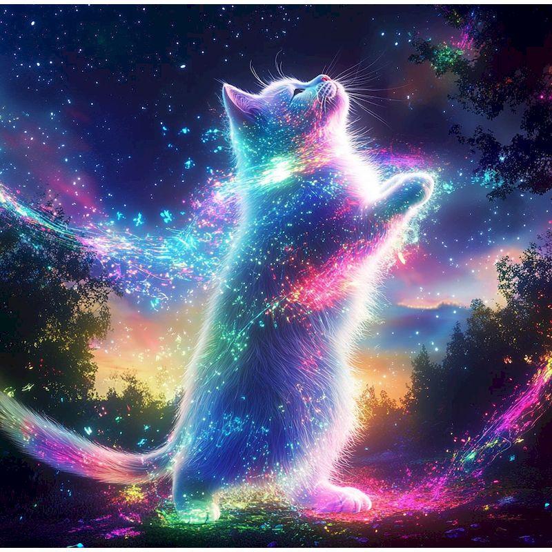 Алмазная вышивка Полный комплект Животное Алмазная картина Фэнтези Кошка Полная квадратная дрель Алмазная мозаика Декорация для стен