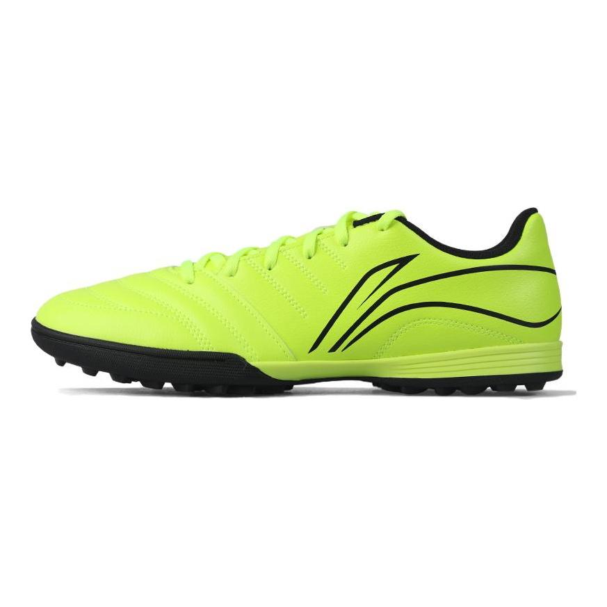 Li Ning TF Искусственный газон Синтетическая кожа Нескользящие Износостойкие Футбольные бутсы Унисекс Неоновый зеленый YSTU039-6