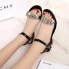 Sexy Summer Women's Sandals Open Toe Slip-on Sandals Women's Low-cut Non-slip Rhinestone High-heeled Sandals Shoe Size 34-41