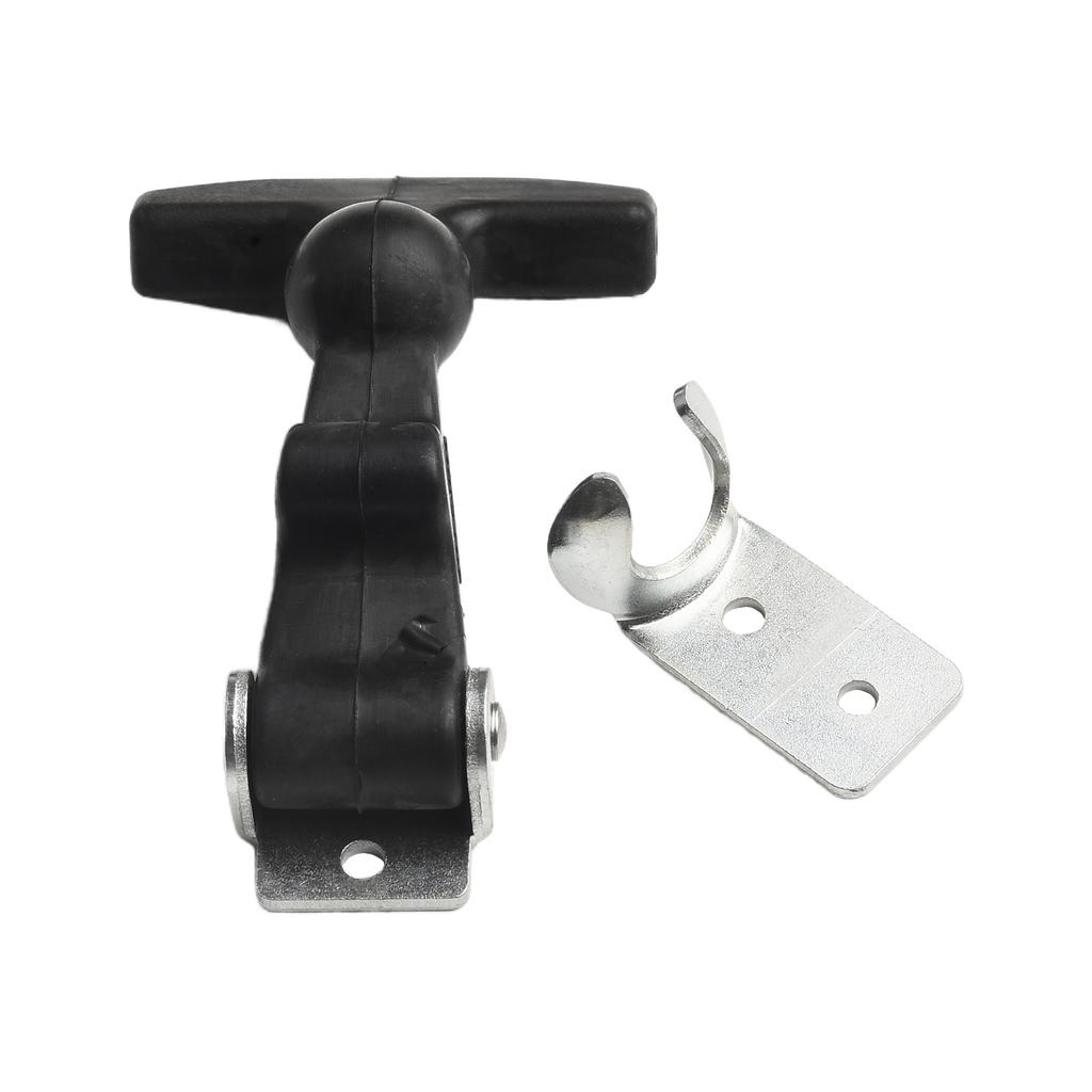 1 Pcs Elastic Stainless Steel Rubber Hood Catch Flexible T Handle Hasp Rubber Elastic Shock-absorbing T-shaped Buckle