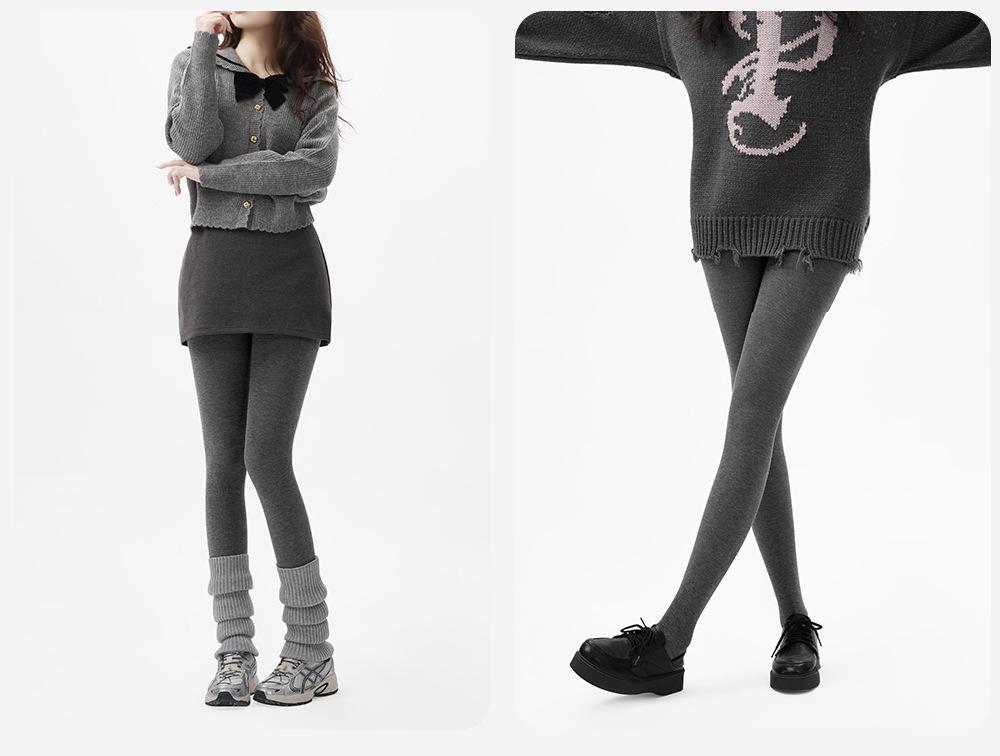 Колготки с высокой талией в вертикальную полоску со штрипками для женщин - Микро-давление для похудения и тепла, Идеально подходят для весны и осени.