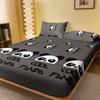 1 Cartoon Cute Animal Panda Printed Matte Fitted Sheet, Bedroom Printed Bed Cover, Bedding (Excluding Pillowcases)