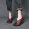 Johnature Genuine Leather Retro Soft Soled Slip-on Shoes Versatile Comfortable Women's Flat Shoes