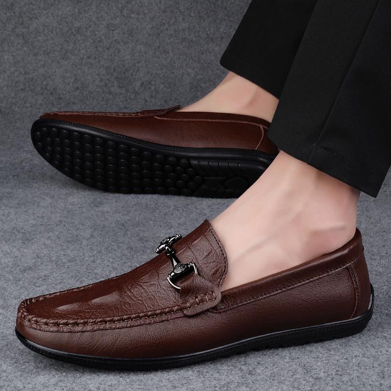 High Quality Brand Soft Soled Loafers for Home Commuting Men's Genuine Leather Shoes Interview for Outdoor Men's Driving Shoes