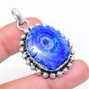 Blue Solar Quartz Handmade 925 Sterling Silver Jewelry Pendant 1.77" t3E36