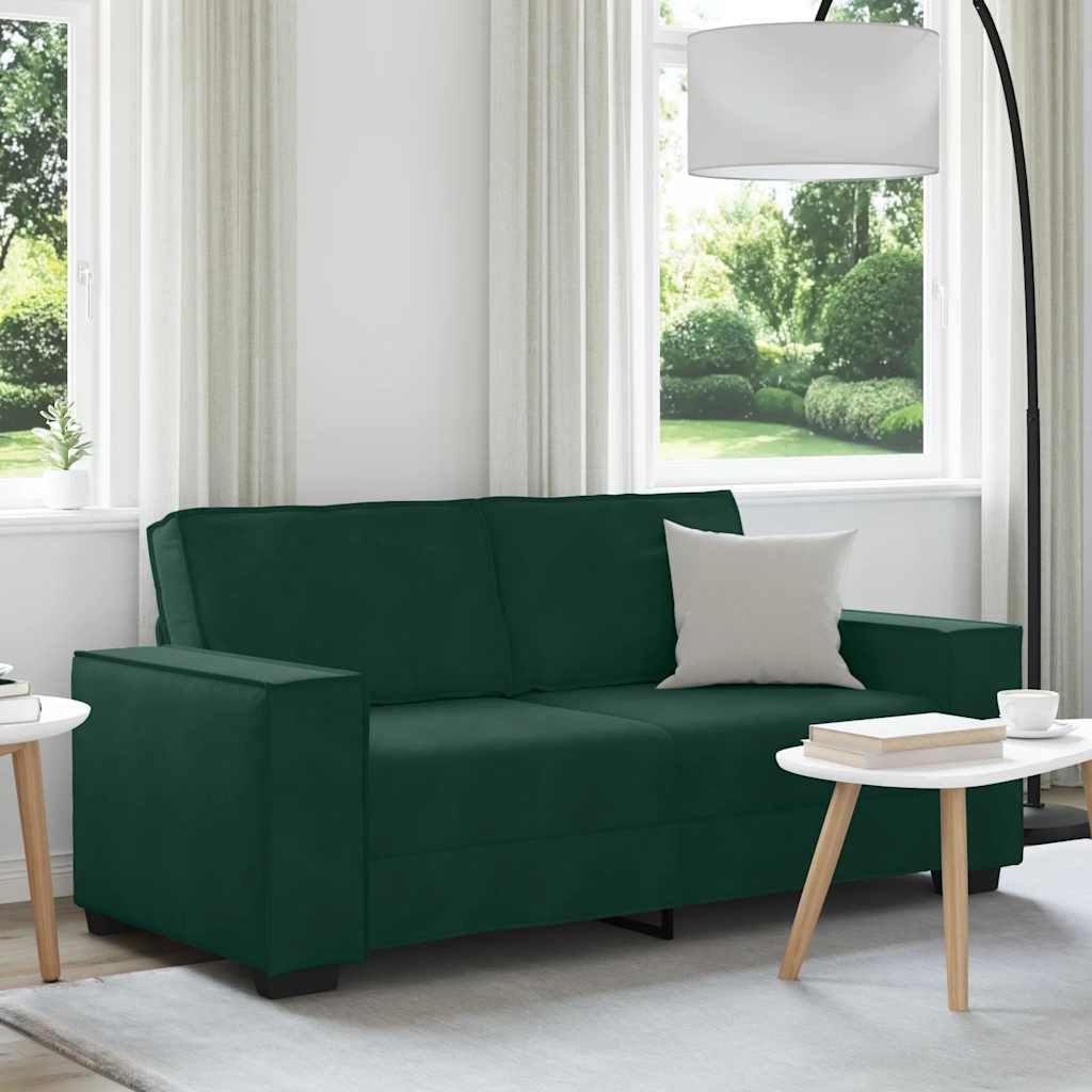 2 Seater Sofa in Dark Green 180 x 78 x 84 cm Velvet