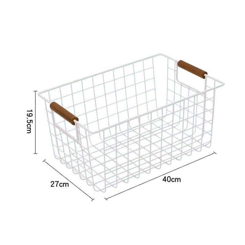 Japanese Wrought Iron Storage Basket Household Simple Bathroom Snacks Desktop Organizer Books Holder Kitchen Sundries Container