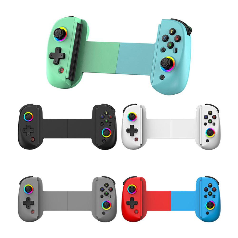 D8 Телескопический мобильный игровой контроллер RGB подсветка Геймпад для мобильного телефона Совместимость с Bluetooth 5.2 для Android ApplePS3 PS4 Switch PC