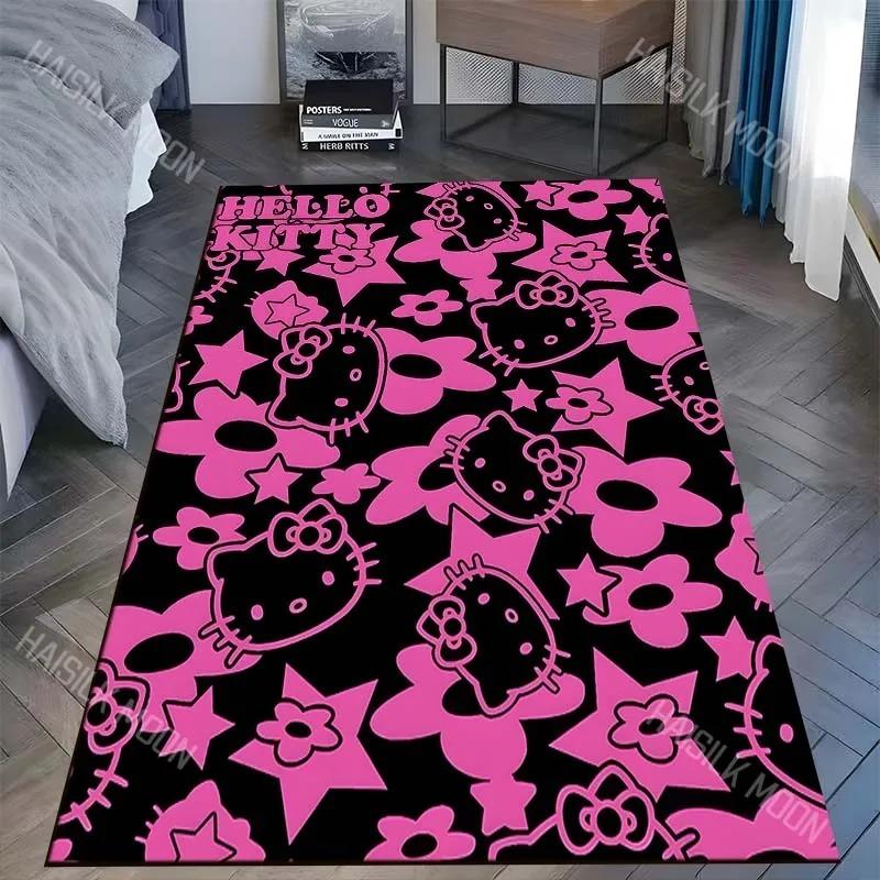 Дисней Японский Sanrio Hello Kitty Черный Ковер для Гостиной Спальни Детской Комнаты Дома Зона Дивана Коврик для Подарка Декора