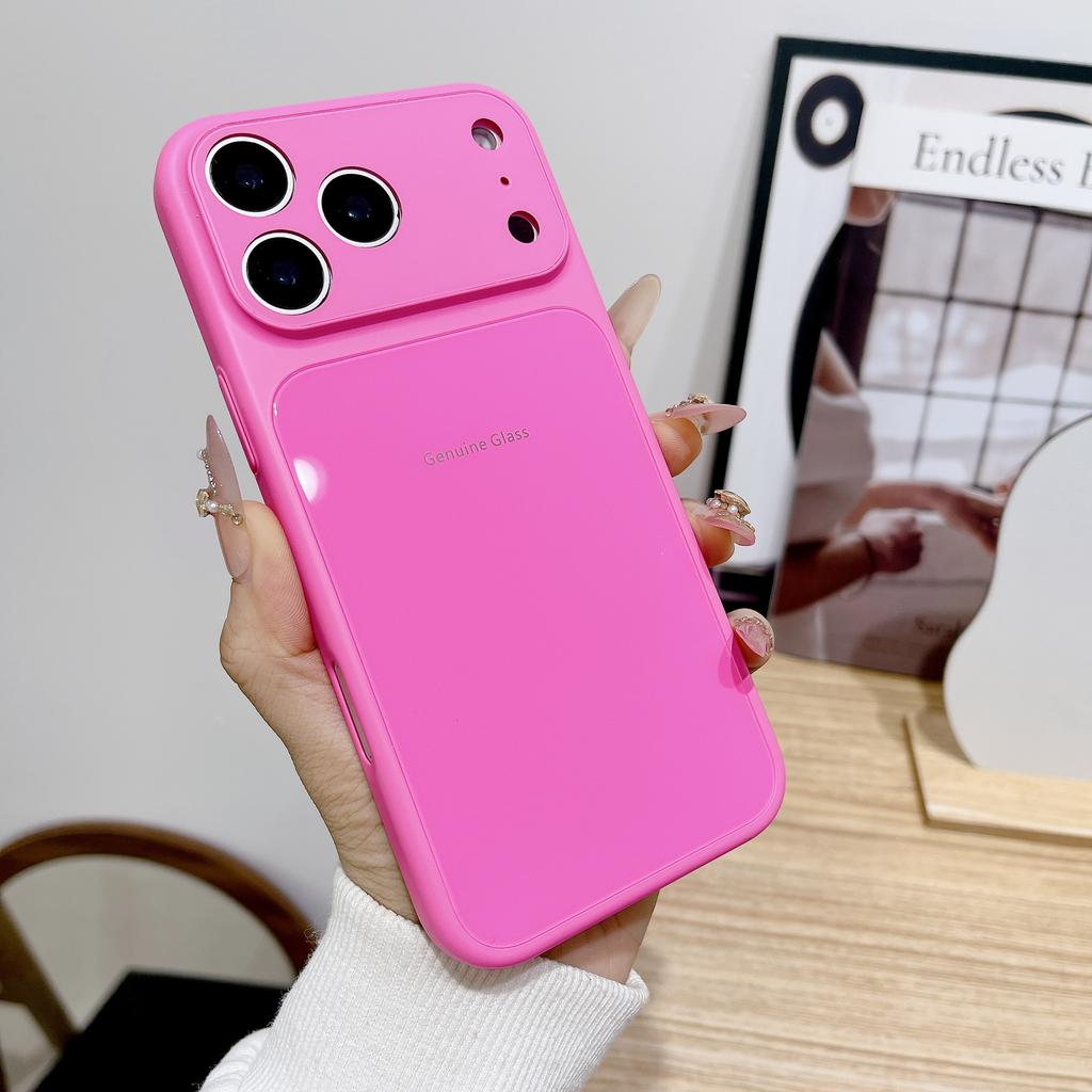 Роскошный чехол-бампер Macaron с большим прозрачным окном для iPhone 17 Air 16 15 14 13 12 11 Pro Max Plus, противоударный, конфетный, стеклянная броня, задняя крышка