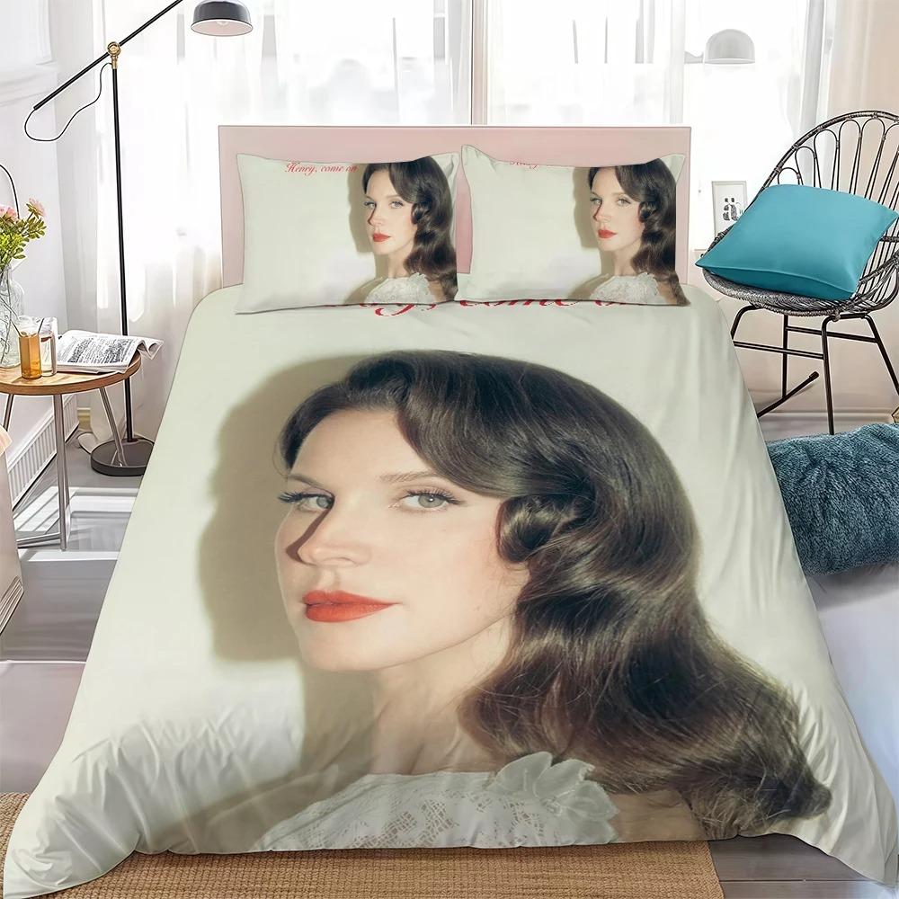 3D Print Singer L-Lana Del-Rey Bedding Set Soft Comforter Cover With 1/2pcs Pillow Shams For Kids Adults Duvet Cover Microfiber