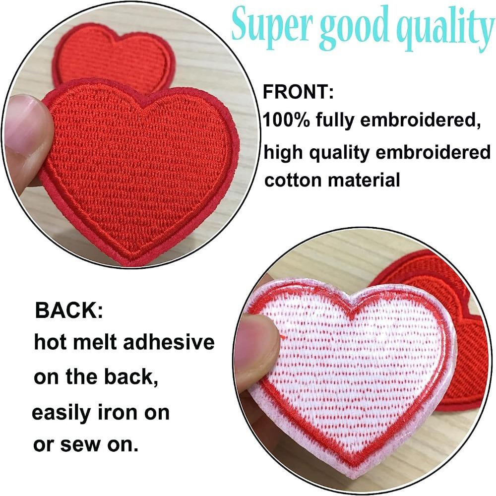 2.1 X 1.8inches 10 Pieces Red Clothing Iron-on Embroidered DIY Clothing Motif Applique Jackets