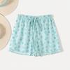 Women Summer Drawstring Elastic Waist Printing Homewear Beach Shorts Mini Pants