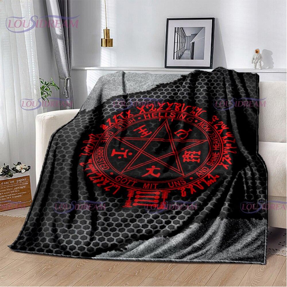 Одеяло серии аниме «Хеллсинг», одеяло с принтом «Алукард», мягкое покрывало, пляжное теплое дорожное покрывало для детей, подарок для мальчиков и девочек