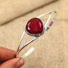 Dazzling Red Garnet Gemstone Handmade 925 Sterling Silver Jewelry Cuff For Women
