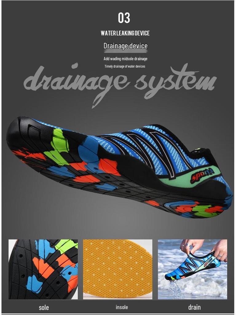 Пара уличных аквашузов: Быстросохнущие, нескользящие кроссовки для мужчин и женщин - Идеальны для аквапарков, трекинга по рекам, рыбалки и плавания.