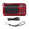 Portable Radio Speaker MP3 Music Player Mini Radio with LED Display Screen and FlashlightRed