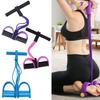 6-Tube Sit-up Pedal Resistance Band with Handle Multifunction Tension Rope Elastic Yoga