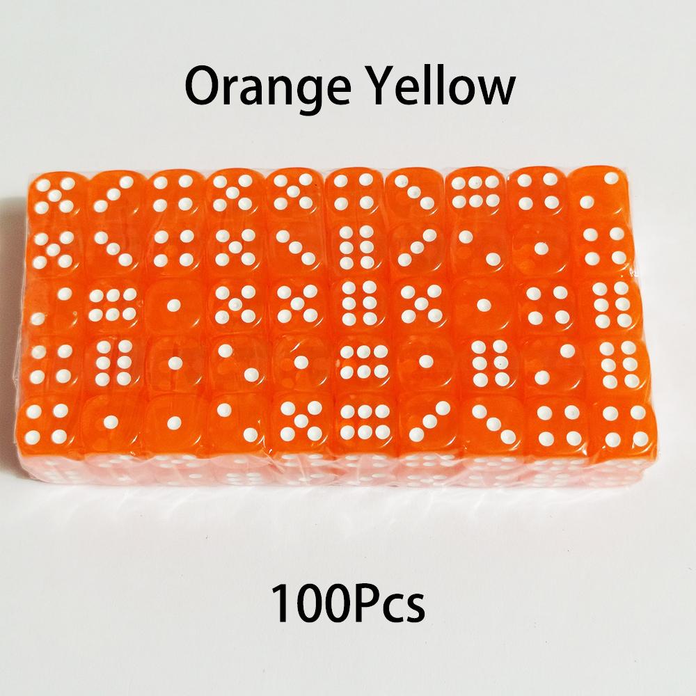 100Pcs/Set 6 Sided Dice 14Mm D6 16 Transparent Optional Color Acrylic Rounded Edges Dice For Table Board Games Party Dnd