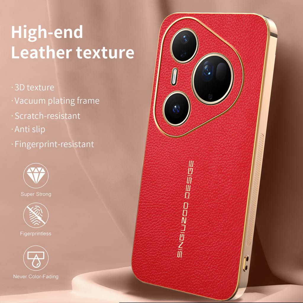 Для Huawei Pura 90 90 Pro 90 ProMax 80 80 Pro 80 Ultra премиальный гальванизированный чехол для телефона с текстурой личи, ударопрочный