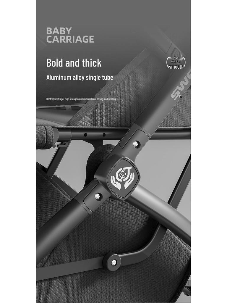 Lightweight Reversible Baby Stroller with Shock Absorption and High Landscape Feature for Newborns.