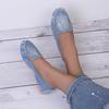 Women Shoes Spring Autumn Women Casual Flat Shoes Slips Round Toe Denim Flat Loafer Plus Size Jeans Shoes