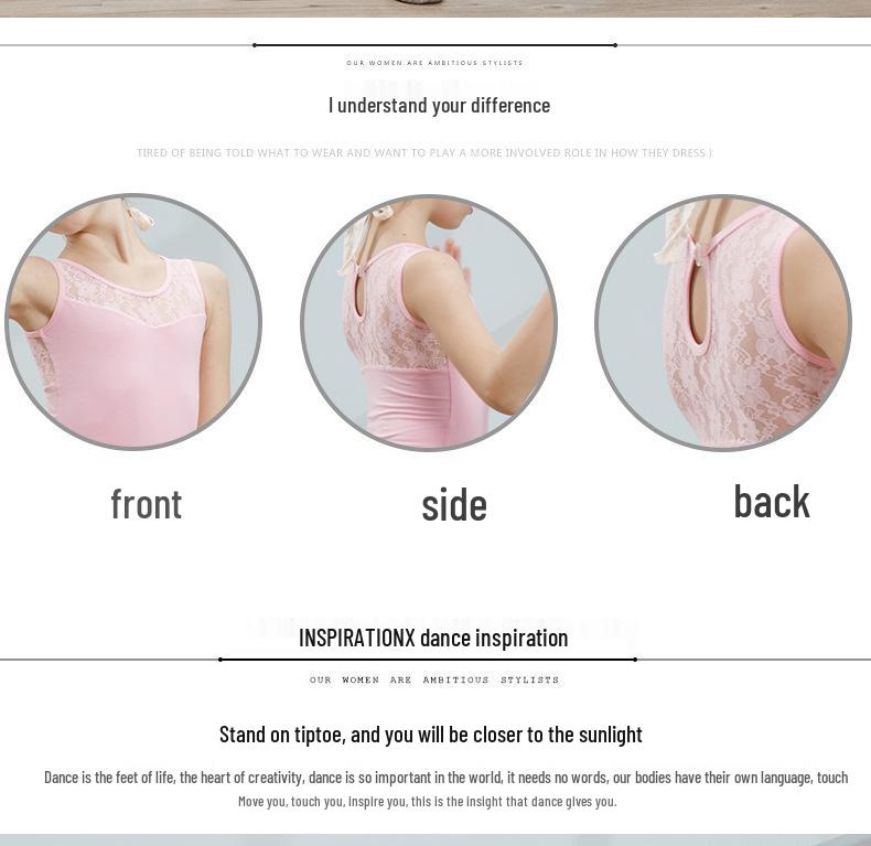 Летнее платье для балетных танцев без рукавов из хлопка и кружева для девочек