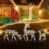 2D LED Lighted Deer Family Figurine Christmas Outdoor Yard Reindeer Light Decoration for Garden Lawn Decor